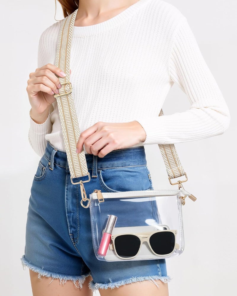 Lorbro Clear Purse for Women Stadium Approved, Clear Crossbody Bag with Zipper Closure, Transparent Purse for Concert Sports - Image 2